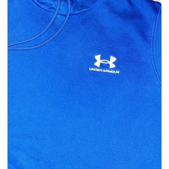 Men’s Under Armour Icon Fleece Hoodie Medium Teal Blue Warm Cozy - Picture 3 of 7